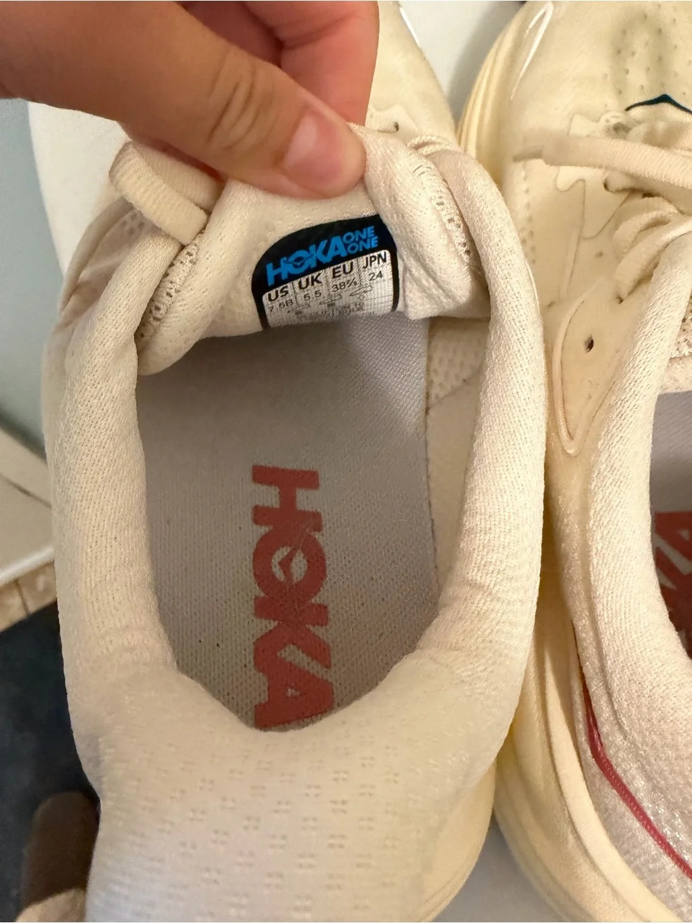 Hoka Women's Cream Running Shoes. Clifton 10.